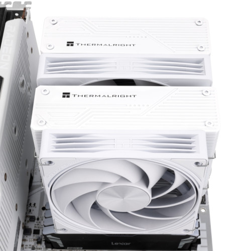 Кулер для процессора/ CPU Cooler Thermalright Frost Tower 140 (4-pin PWM, 158mm, Al/Cu, 7x6mm, 1x120mm+1x140mm, 85.35/120CFM, 33.3/36.25dBA, 2400/1850RPM, S: 1851/1700/1200/115X/2011/2066, AM5/AM4, white)