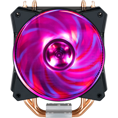 Кулер для процессора/ Cooler Master MasterAir MA410P (150W, 4-pin, 158.5mm, tower, Al/Cu, RGB, fans: 1x120mm/66.7CFM/30dBA/2000rpm, 1200/115X/2066/2011-V3/2011/1366/AM4/AM3/AM3+/AM2/AM2+/FM2/FM2+/FM1, RGB Controller)