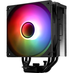 Кулер для процессора/ CPU Cooler Thermalright Assassin Spirit 120 Vision ARGB Black (4-pin PWM, LED temp., 154mm, Al/Cu, 4x6mm, ARGB, 1x120mm, 66.17CFM, 25.6dBA, 1500RPM, S: 1851/1700/1200/115X, AM5/AM4, black)