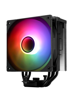 Кулер для процессора/ CPU Cooler Thermalright Assassin Spirit 120 Vision ARGB Black (4-pin PWM, LED temp., 154mm, Al/Cu, 4x6mm, ARGB, 1x120mm, 66.17CFM, 25.6dBA, 1500RPM, S: 1851/1700/1200/115X, AM5/AM4, black)