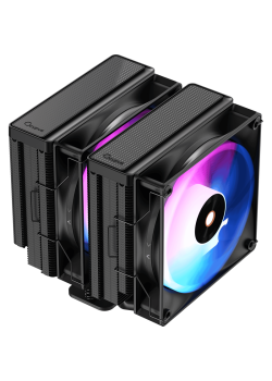 Кулер для процессора/ CPU Cooler Ocypus Delta A62 BK ARGB (260W, 4-pin PWM, 156mm, Al/Cu, 6x6mm, ARGB, 2x120mm, 73CFM, 29dBA, 2000RPM, S: 1851/1700/1200/115X, AM5/AM4, black)