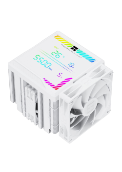 Кулер для процессора/ CPU Cooler Thermalright Peerless Assassin 140 Digital White (4-pin PWM, 165mm, Ni/Cu, 6x6mm, 1x120mm + 1x140mm, 82.CFM, 29.6dBA, 1850RPM, S: 1200, 1700, 1851, 115X, 2011, 2066, AM4, AM5, white)