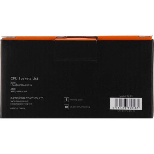 Кулер ID-Cooling DK-03 Soc-AM5/AM4/1200/1700/1851 черный 3-pin 26dB Al 100W 250gr Ret [DK-03]