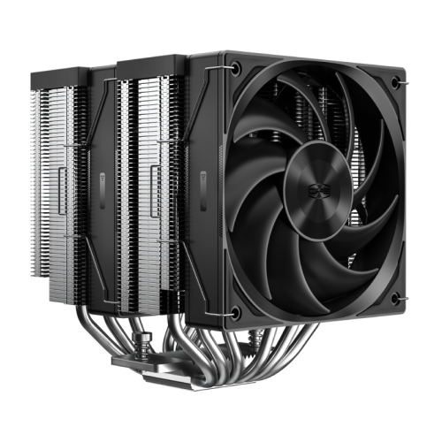 Кулер для процессора/ PCCooler RZ620 (260W, 4-pin PWM, 158mm, Al/Cu, 6x6mm, 2x120mm, 86.73CFM, 32dBA, 1800RPM, S: 1851/1700/1200/115X, AM5/AM4, black)