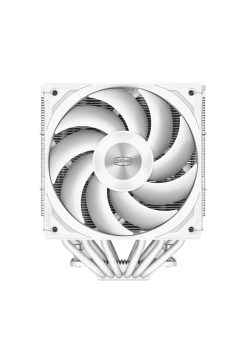 Кулер для процессора/ PCCooler RZ620 WH (260W, 4-pin PWM, 158mm, Al/Cu, 6x6mm, 2x120mm, 86.73CFM, 32dBA, 1800RPM, S: 1851/1700/1200/115X, AM5/AM4, white)