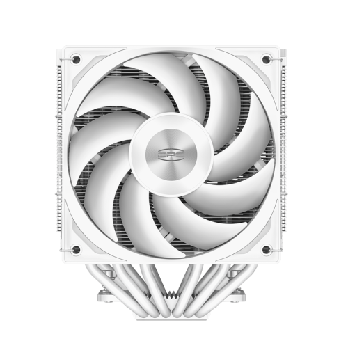 Кулер для процессора/ PCCooler RZ620 WH (260W, 4-pin PWM, 158mm, Al/Cu, 6x6mm, 2x120mm, 86.73CFM, 32dBA, 1800RPM, S: 1851/1700/1200/115X, AM5/AM4, white)