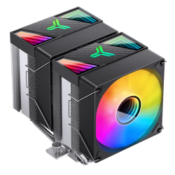 Кулер для процессора/ CPU Cooler JONSBO CR-1400 DV2 (230W, 4-pin PWM, 136mm, Al/Cu, 6x6mm, ARGB, 2x92mm, 38.2CFM, 33.8dBA, 2300RPM, S: 1851/1700/1200/115X/2011, AM4/AM5 Black)