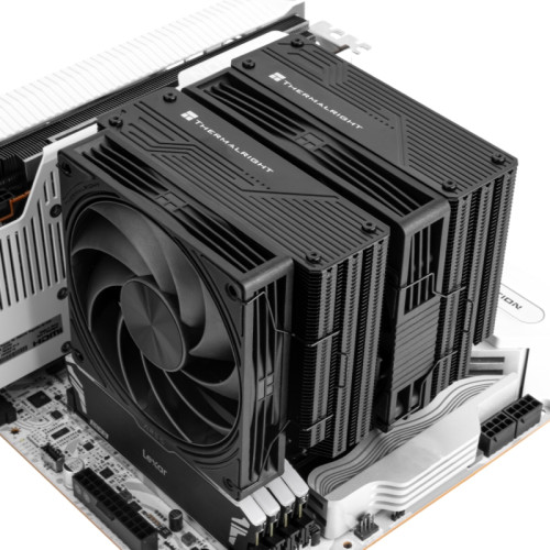 Кулер для процессора/ CPU Cooler Thermalright Frost Tower 140 (4-pin PWM, 158mm, Al/Cu, 7x6mm, 1x120mm+1x140mm, 85.35/120CFM, 33.3/36.25dBA, 2400/1850RPM, S: 1851/1700/1200/115X/2011/2066, AM5/AM4, black)