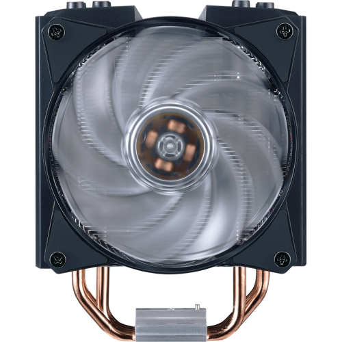 Кулер для процессора/ Cooler Master MasterAir MA410M (150W, 4-pin, 165.1mm, tower, Al/Cu, ARGB, fans: 2x120mm/53.38CFM/31dBA/1800rpm, 1200/115X/2066/2011-V3/2011/AM4/AM3/AM3+/AM2/AM2+/FM2/FM2+/FM1, ARGB Controller, 1700/AM5 only with bracket)