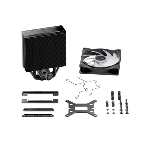 Кулер для процессора/ CPU Cooler be quiet! PURE ROCK 3 LX (190W, 4-pin PWM, 154mm, Al/Cu, 4x6mm, ARGB, 1x120mm, 61.8CFM, 31.2dBA, 2000RPM, S: 1851/1700/1200/115X, AM5/AM4, black)