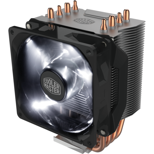 Кулер для процессора/ Cooler Master Hyper H411R (100W, 4-pin, 136mm, tower, Al/Cu, white LED, fans: 1x92mm/34.1CFM/29.4dBA/2000rpm, 1700/1200/115x/AM4/AM5)