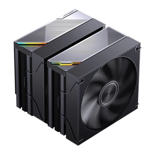 Кулер для процессора/ CPU Cooler JONSBO CA90 ARGB (270W, 4-pin PWM, 159mm, Al/Cu, 6x6mm, ARGB, 1x130mm + 1x120mm, 76.57CFM/69.61CFM, 31.4dBA/32.6dBA, 1800RPM/1800RPM, S: 1851/1700/1200/115X, AM4/AM5 Black)
