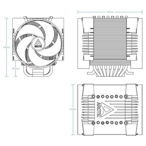 Вентилятор для процессора Arctic Cooling ARCTIC Freezer 4U-M Rev. 2  Retail (Intel: LGA4189, LGA4677 AMD: SP6, sTR5, SP3, TR4 Ampere: Altra (LGA4926), Максимальное тепловыделение процессора (TDP):350 Вт , Количество тепловых трубок: 8 шт) (ACFRE00133B)