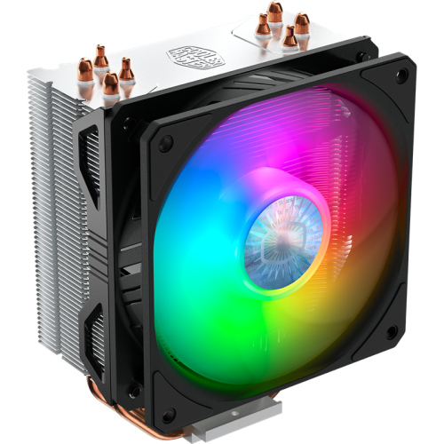 Cooler Master Hyper 212 ARGB (150W, 4-pin, 157mm, tower, Al/Cu, ARGB, fans: 1x120mm/62CFM/27dBA/1800rpm, 1700/1200/115x/AM4, ARGB Controller)