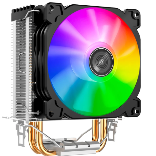 Кулер для процессора/ CPU Cooler JONSBO CR-1200 (95W, 3-pin, 128mm, Al/Cu, 2x6mm, FRGB, 1x92mm, 36CFM, 30.5dBA, 2000RPM, S: 1700/1200/115X, AM4/AM5 Black)