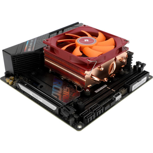 Кулер для процессора/ CPU Cooler Thermalright AXP-90 X53 Full (4-pin PWM, 38mm, Cu/Cu, 4x6mm, 1x92mm, 42.58CFM, 22.4dBA, 2700RPM, S: 1851/1700/1200/115X, AM5/AM4, orange, red)