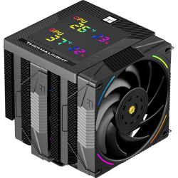 Кулер для процессора/ CPU Cooler Thermalright Phantom Spirit 120 Digital EVO (4-pin PWM, LED temp., 160mm, Ni/CU, 7x6mm, ARGB, 2x120mm, 69CFM, 27dBA, 2150RPM, S: 1851, 1700, 1200, 115X, AM5, AM4, black)