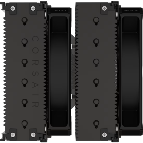 Кулер для процессора/ CPU Cooler Corsair A115 Twin Tower (270W, 4-pin PWM, 165mm, Al/Cu, 6x6mm, 2x140mm, 84.5CFM, 33.9dBA, 1600RPM, S: 1851/1700/1200/115X, AM5/AM4, black)