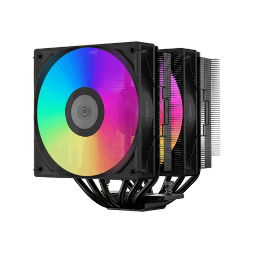 Кулер для процессора/ CPU Cooler PCCooler RT620 ARGB BK (250W, 4-pin PWM, 157mm, Al/Cu, 6x6mm, 2x120mm, 73.32CFM, 34.9dBA, 2200RPM, S: 1851/1700/1200/115X, AM5/AM4, black)