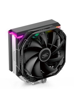 Вентилятор Deepcool AS500 RTL {8} (727064) (Height 164mm, 6mm x 5pcs, Fan 140mm, 500;1200RPM ±10%,  29.2 dB(A), 4-pin PWM, TDP 220W, Screw, Socket AMD AM4, Intel LGA 2066/2011-v3/2011/1700/1200/115x)