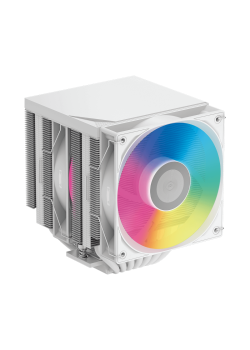Кулер для процессора/ CPU Cooler PCCooler RT720 TC ARGB WH (270W, 4-pin PWM, 157.5mm, Al/Cu, 7x6mm, ARGB, 2x120mm, 73.32CFM, 34.9dBA, 2200RPM, S: 1851/1700/1200/115X, AM5/AM4, white)