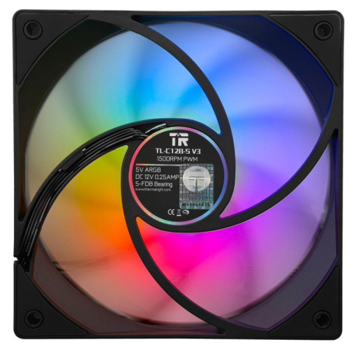Вентилятор для процессора Thermalright Fan TL-C12B-S V3 X3 ARGB 120mm/ 3 pack/ PWM/ S-FDB Bearing Вентилятор для процессора Thermalright Fan TL-C12B-S V3 X3 ARGB 120mm/ 3 pack/ PWM/ S-FDB Bearing