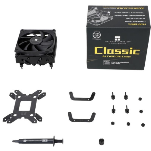 Кулер для процессора/ CPU Cooler Thermalright AXP-90 X47 Black (4-pin PWM, 32mm, Ni/Cu, 4x6mm, 1x92mm, 42.58CFM, 22.4dBA, 2700RPM, S: 1851/1700/1200/115X, AM5/AM4, black)