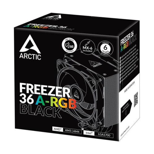 Вентилятор для процессора Arctic Cooling Вентилятор для процессора Arctic Freezer 36 A-RGB (Black) - Retail (Intel: LGA 1851, LGA 1700 AMD: AM5, AM4)  (ACFRE00124A)