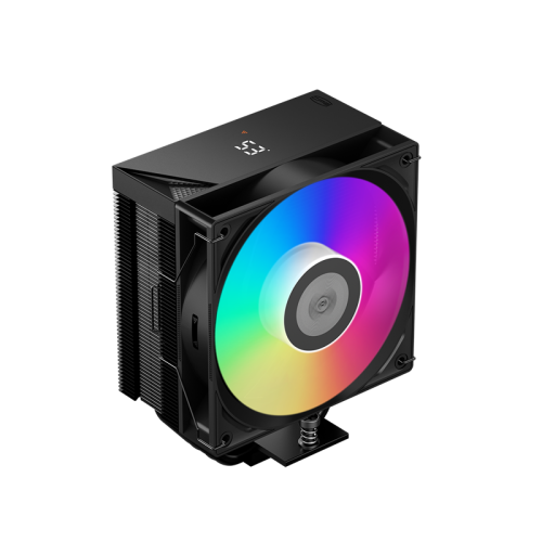 Кулер для процессора/ CPU Cooler PCCooler RT500 Digital ARGB BK (240W, 4-pin PWM, LED temp., 152mm, Al/Cu, 5x6mm, ARGB, 1x120mm, 73.32CFM, 34.9dBA, 2200RPM, S: 1851/1700/1200/115X, AM5/AM4, black)
