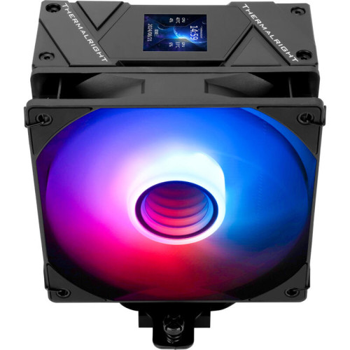 Кулер для процессора/ CPU Cooler Thermalright Assassin Spirit 120 Vision ARGB Black (4-pin PWM, LED temp., 154mm, Al/Cu, 4x6mm, ARGB, 1x120mm, 66.17CFM, 25.6dBA, 1500RPM, S: 1851/1700/1200/115X, AM5/AM4, black)