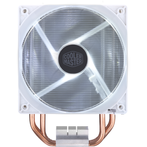 Кулер для процессора/ Cooler Master Hyper 212 LED Turbo White Edition (160W, 4-pin, 160mm, tower, Al/Cu, white LED, fans: 2x120mm/66.3CFM/31dBA/1600rpm, 2066/2011-v3/2011/1366/1200/115x/AM4/AM3+/AM3/AM2+/AM2/FM2+/FM2/FM1)