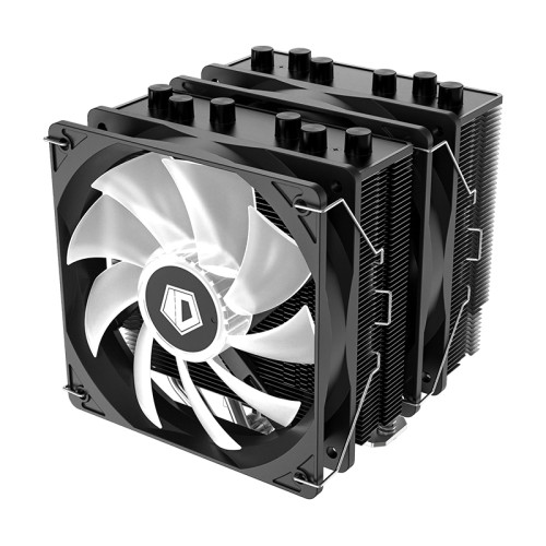 Кулер для процессора/ CPU Cooler ID-COOLING SE-55 ARGB (250W, 4-pin PWM, 153mm, Al/Cu, 6x6mm, ARGB, 2x120mm, 68.2CFM, 35.2dBA, 1500RPM, S: 1700/1200/115X, AM5/AM4, Black)