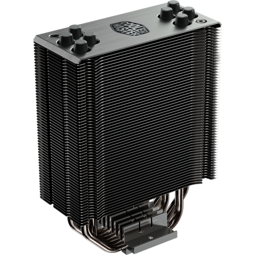 Кулер для процессора/ Cooler Master Hyper 212 RGB Black Edition (150W, 4-pin, 158.8mm, tower, Al/Cu, RGB, fans: 1x120mm/59CFM/30dBA/2000rpm, 2066/2011-v3/2011/1366/1200/115x/AM4/AM3+/AM3/AM2+/AM2/FM2+/FM2/FM1)