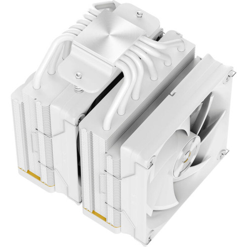 Кулер для процессора/ CPU Cooler Ocypus Iota A62 WH (260W, 4-pin PWM, LED temp., 158mm, Al/Cu, 6x6mm, 2x120mm, 77CFM, 29dBA, 2000RPM, S: 1851/1700/1200/115X, AM5/AM4, white)