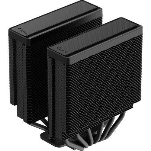 Кулер для процессора/ CPU Cooler Ocypus Delta A62 BK ARGB (260W, 4-pin PWM, 156mm, Al/Cu, 6x6mm, ARGB, 2x120mm, 73CFM, 29dBA, 2000RPM, S: 1851/1700/1200/115X, AM5/AM4, black)
