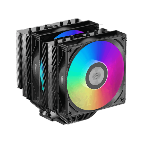 Кулер для процессора/ CPU Cooler PCCooler RT620 ARGB BK (250W, 4-pin PWM, 157mm, Al/Cu, 6x6mm, 2x120mm, 73.32CFM, 34.9dBA, 2200RPM, S: 1851/1700/1200/115X, AM5/AM4, black)