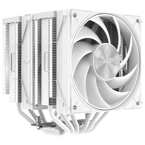 Кулер для процессора/ CPU Cooler SAMA A60W (265W, 4-pin PWM, 156.5mm, 6x6mm, 2x120mm, 78CFM, 29dBA, 2200RPM, S: 1851/1700/1200/115X, AM5/AM4, white)
