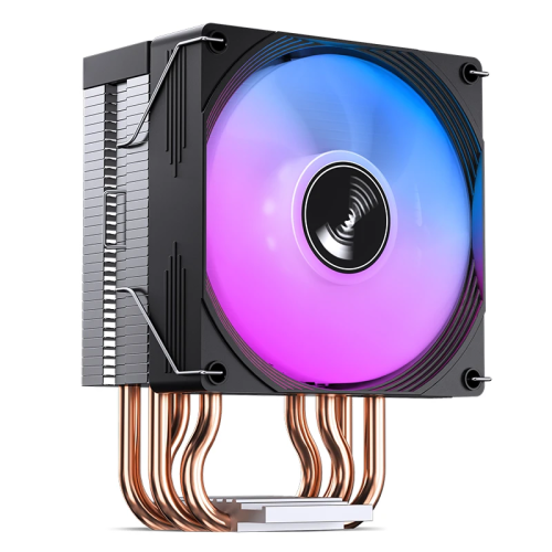 Кулер для процессора/ CPU Cooler JONSBO CR-1300 EVO (160W, 4-pin PWM, 128mm, Al/Cu, 4x6mm, FRGB, 1x90mm, 42CFM, 28.2dBA, 2000RPM, S: 1700/1200/115X, AM5/AM4, Black)