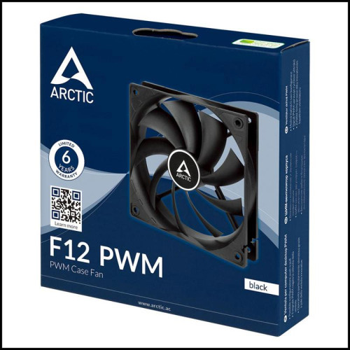 Вентилятор корпусной ARCTIC F12 PWM Black - retail (ACFAN00145A)
