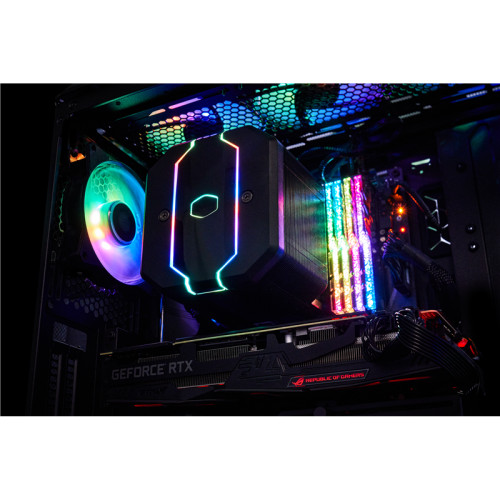 Кулер для процессора/ Cooler Master MasterAir MA620M (200W, 4-pin, 165mm, tower, Al/Cu, ARGB, fans: 1x120mm/57.3CFM/30dBA/2000rpm, 1200/115X/2066/2011-V3/2011/AM4/AM3/AM3+/AM2/AM2+/FM2/FM2+/FM1, ARGB Controller, 1700 not support)