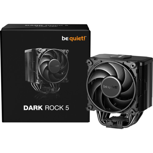 Кулер для процессора/ CPU Cooler be quiet! DARK ROCK 5 (210W, 4-pin PWM, 161mm, Al/Cu, 6x6mm, 1x120mm, 55CFM, 29.8dBA, 2100RPM, S: 1851/1700/1200/115X, AM5/AM4, black)