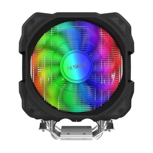 Вентилятор ALSEYE M120D (PLUS) Universal, 200W, Heat pipe 6mm*6, 120mm FAN 700;1900rpm, 73.75CFM, 41.2dBA, 8 LED, LED temperature cover RTL, (874289)