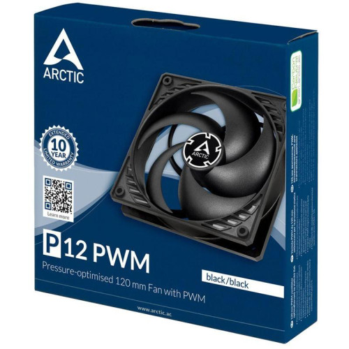 Вентилятор корпусной ARCTIC Cooling P12 PWM (black/black)- retail (ACFAN00119A) RTL {72} (701389)