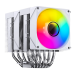 Кулер для процессора/ CPU Cooler JONSBO CR-1400 DV2 (230W, 4-pin PWM, 136mm, Al/Cu, 6x6mm, ARGB, 2x92mm, 38.2CFM, 33.8dBA, 2300RPM, S: 1851/1700/1200/115X/2011, AM4/AM5 White)