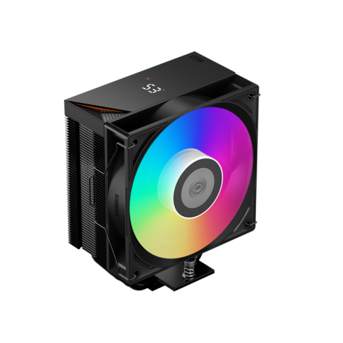 Кулер для процессора/ CPU Cooler PCCooler RT400 Digital ARGB BK (230W, 4-pin PWM, ARGB, LED temp., 152mm, Al/Cu, 4x6mm, 1x120mm, 73.32CFM, 34.9dBA, 2200RPM, S: 1851/1700/1200/115X, AM5/AM4, black)