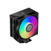 Кулер для процессора/ CPU Cooler PCCooler RT400 Digital ARGB BK (230W, 4-pin PWM, ARGB, LED temp., 152mm, Al/Cu, 4x6mm, 1x120mm, 73.32CFM, 34.9dBA, 2200RPM, S: 1851/1700/1200/115X, AM5/AM4, black)