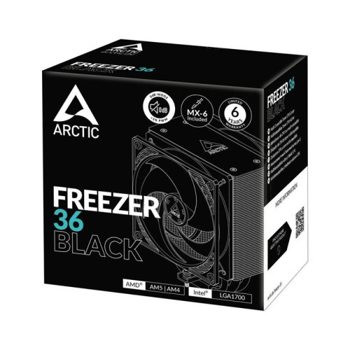 Вентилятор для процессора Arctic Cooling Вентилятор для процессора Arctic Freezer 36 (Black) - Retail (Intel: LGA 1851, LGA 1700 AMD: AM5, AM4)  (ACFRE00123A)