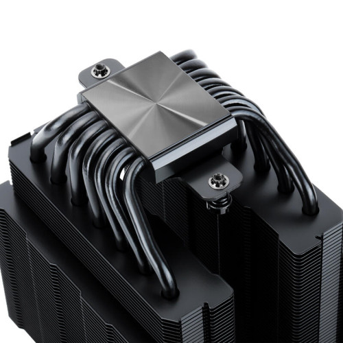 Кулер для процессора/ Thermalright Phantom Spirit 120 SE Black (4-pin PWM, 154mm, Ni/Cu, 7x6mm, 2x120mm, 66.17CFM, 25.6dBA, 1500RPM, S: 1200, 1700, 1851, 115X, AM4, AM5, silver, black)