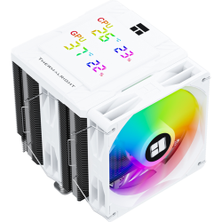 Кулер для процессора/ CPU Cooler Thermalright Peerless Assassin 120 Digital White ARGB (4-pin PWM, LED temp., 162mm, Ni/Cu, 6x6mm, ARGB, 2x120mm, 88.89CFM, 25.6dBA, 1850RPM, S: 1851, 1700, 1200, 115X, AM5, AM4, white)