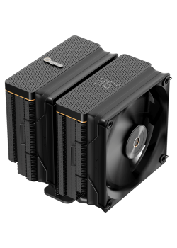 Кулер для процессора/ CPU Cooler Ocypus Iota A62 BK (260W, 4-pin PWM, LED temp., 158mm, Al/Cu, 6x6mm, 2x120mm, 77CFM, 29dBA, 2000RPM, S: 1851/1700/1200/115X, AM5/AM4, black)